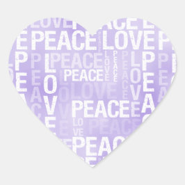 Adesivo Coração Púrpura Amor de Paz Branca