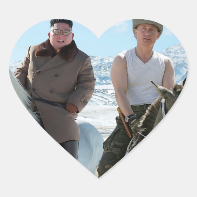 Adesivo Coração Putin e Prezado Líder BFF (Frente)