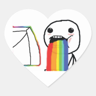 Adesivo Coração Puxando arco-íris