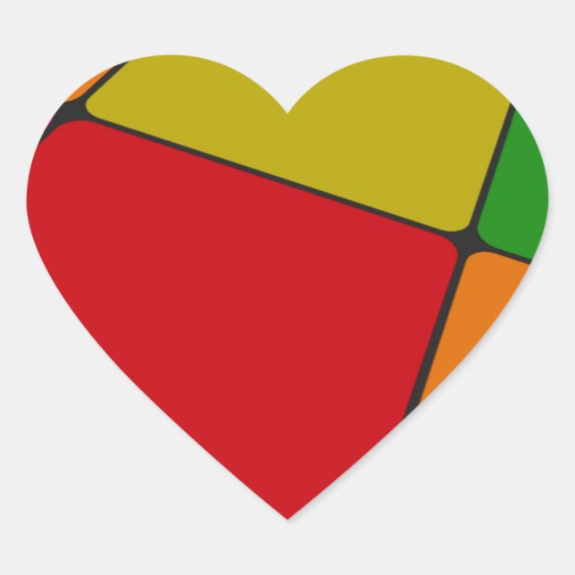 Adesivo Coração Quadrados de cores (Frente)