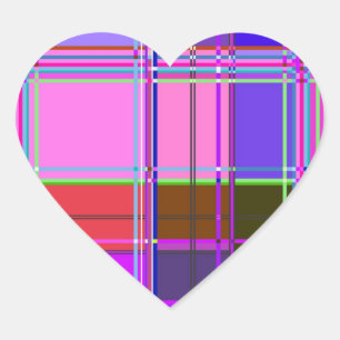 Adesivo Coração Quadrados de cores do tecido