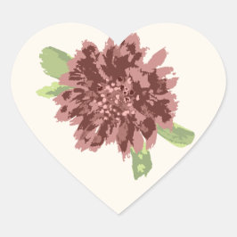 Adesivo Coração Quadro dos Daisies Vermelhos.