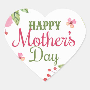 Adesivo Coração Quadro feliz do buquê da flor do vintage do dia