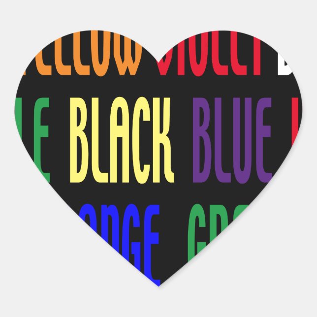 Adesivo Coração Qual é a minha cor? (Frente)