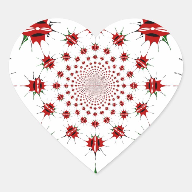 Adesivo Coração Quênia Mágico: Kaleidoscope 🇰 identidade cultural (Frente)