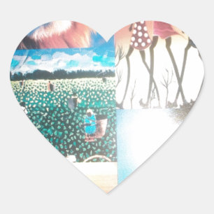 Adesivo Coração Quênia: Vida Selvagem, Cultura e Praia Costeira