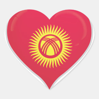 Adesivo Coração Quirguistão ama viciante cardíaco do orgulho da ba