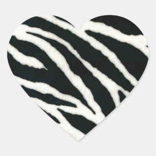 Adesivo Coração RAB Rockabilly Estampa de Zebra Preto & Branco