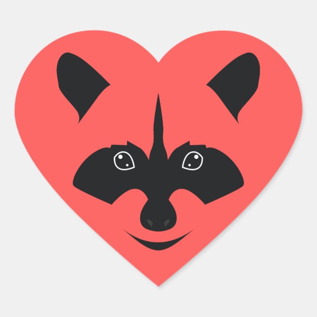 Adesivo Coração Raccoon (Frente)