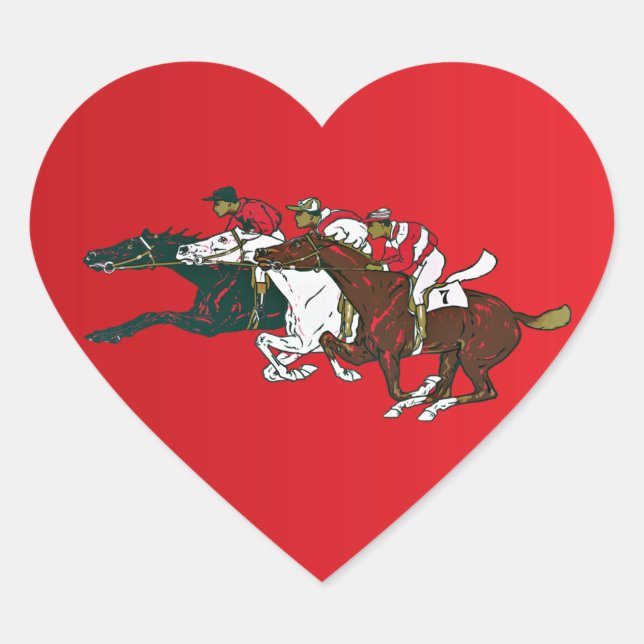 Adesivo Coração Race Horses Sticker (Frente)