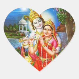 Adesivo Coração RADHA Krishna - na minha Coleção do Coração