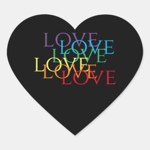 Adesivo Coração RAINBOW LOVE II Autocolantes