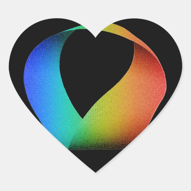 Adesivo Coração Rainbow Mobius Strip (Frente)