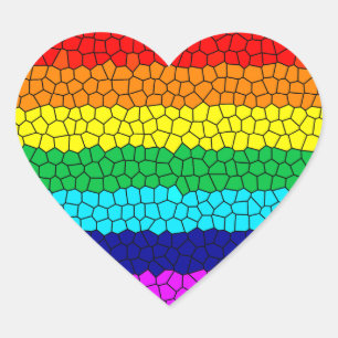 Adesivo Coração Rainbow Mosaico