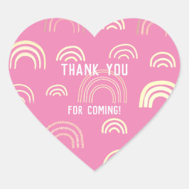 Adesivo Coração Rainbow Pink Girly
