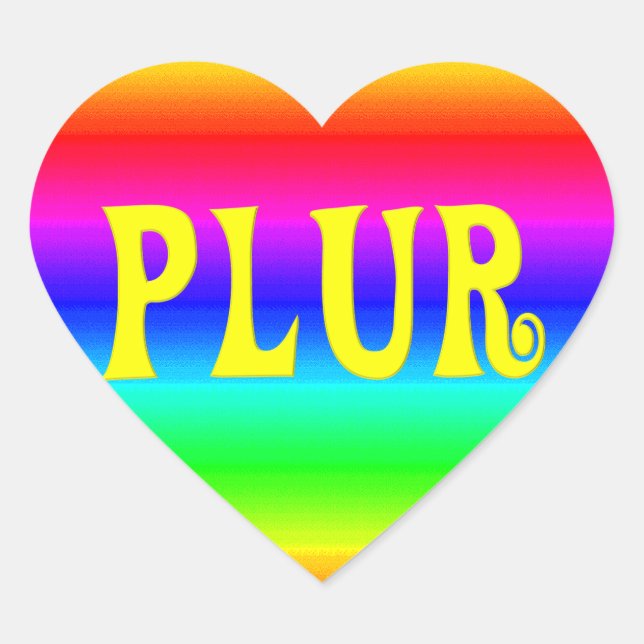 Adesivo Coração Rainbow PLUR (Frente)