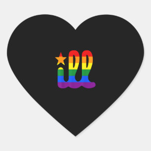 Adesivo Coração Rainbow Pride Love ill Filadélfia Philadelphia Gay