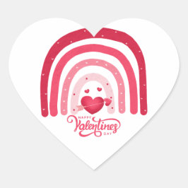 Adesivo Coração Rainbow Valentine Day