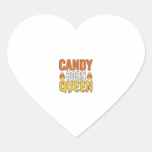 Adesivo Coração Rainha do Candy Corn Design de Camiseta de Hallowe