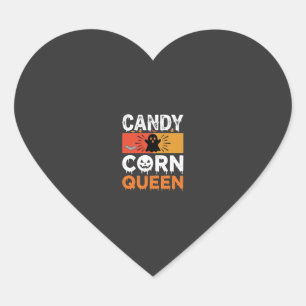 Adesivo Coração Rainha do Candy Corn Halloween SVG Design
