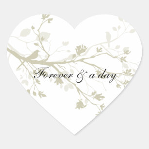 Adesivo Coração Ramificações de aves