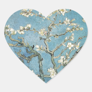 Adesivo Coração Ramos da amêndoa de Vincent van Gogh na flor,
