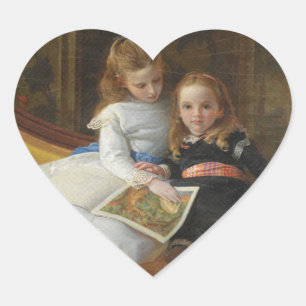 Adesivo Coração Raparigas afligidas do Victorian dois