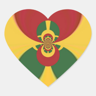 Adesivo Coração Rasta Colors Abstrato Art Impressão
