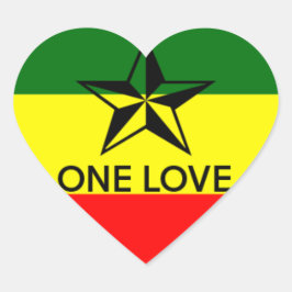 Adesivo Coração Rasta One Love Heart Shapker