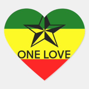 Adesivo Coração Rasta One Love Heart Shapker