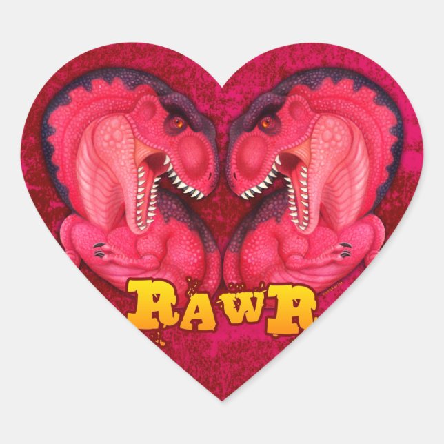 Adesivo Coração Rawr Love-a-saurus (Frente)