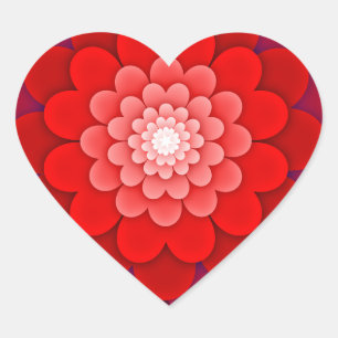Adesivo Coração Red Floral Mandala-58566