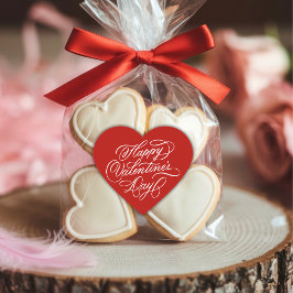 Adesivo Coração Red Happy Valentines Day Calligraphy 