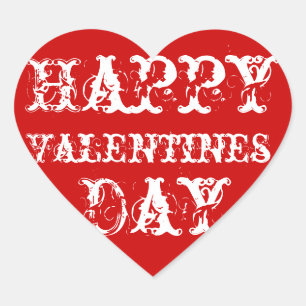 Adesivo Coração Red Happy Valentines Day Stickers
