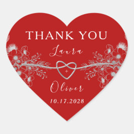 Adesivo Coração Red Heart Wedding