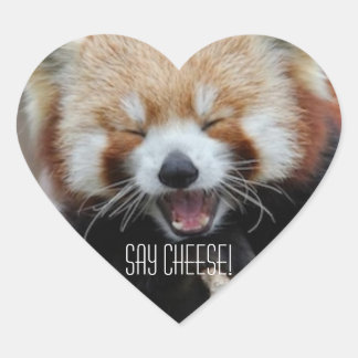 Adesivo Coração Red Panda - Diga "Queijo"!