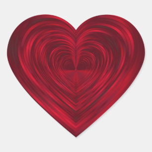 Adesivo Coração Red Psychedelic Crie seu próprio Modelo Vazio