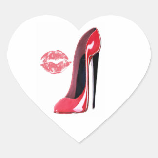 Adesivo Coração Red Stiletto Calçado e Lábios Art
