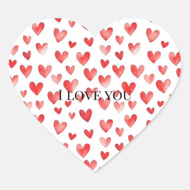 Adesivo Coração Red White Hearts Love Valentine's day (Frente)