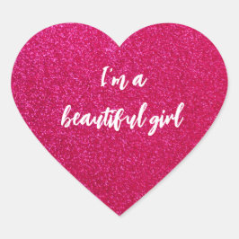 Adesivo Coração Redonda Inspirational bodypositive phrase