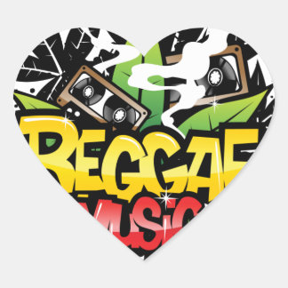 Adesivo Coração Reggae Music