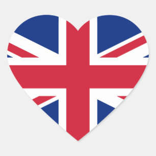Adesivo Coração Reino Unido Union Jack
