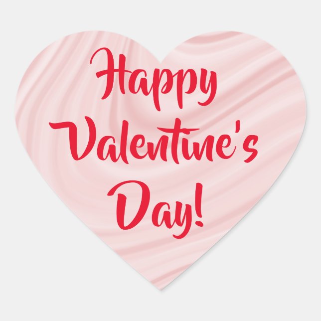 Adesivo Coração Remoinhos de ágata rosa no Dia dos Namorados (Frente)