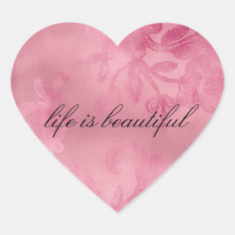 Adesivo Coração Renda Rosa Chic