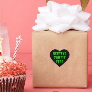 Adesivo Coração Resting Zombie Face - Dia de as Bruxas engraçado 2