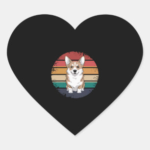 Adesivo Coração Retro Vintage Pembroke Welsh Corgi Dog Gifes