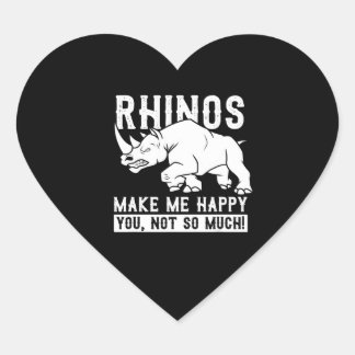 Adesivo Coração Rhino Funny Gift Idea Animal Rights Achyderm