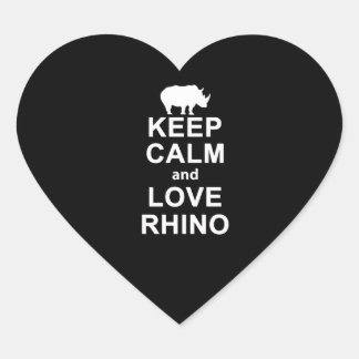 Adesivo Coração Rhino Lover Gift|Mantenha Calma E Amor Rhino