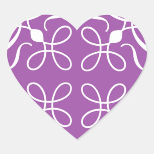 Adesivo Coração Rochas no bastão roxo