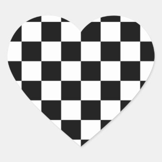 Adesivo Coração Rockabilly Checkerboard